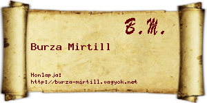 Burza Mirtill névjegykártya